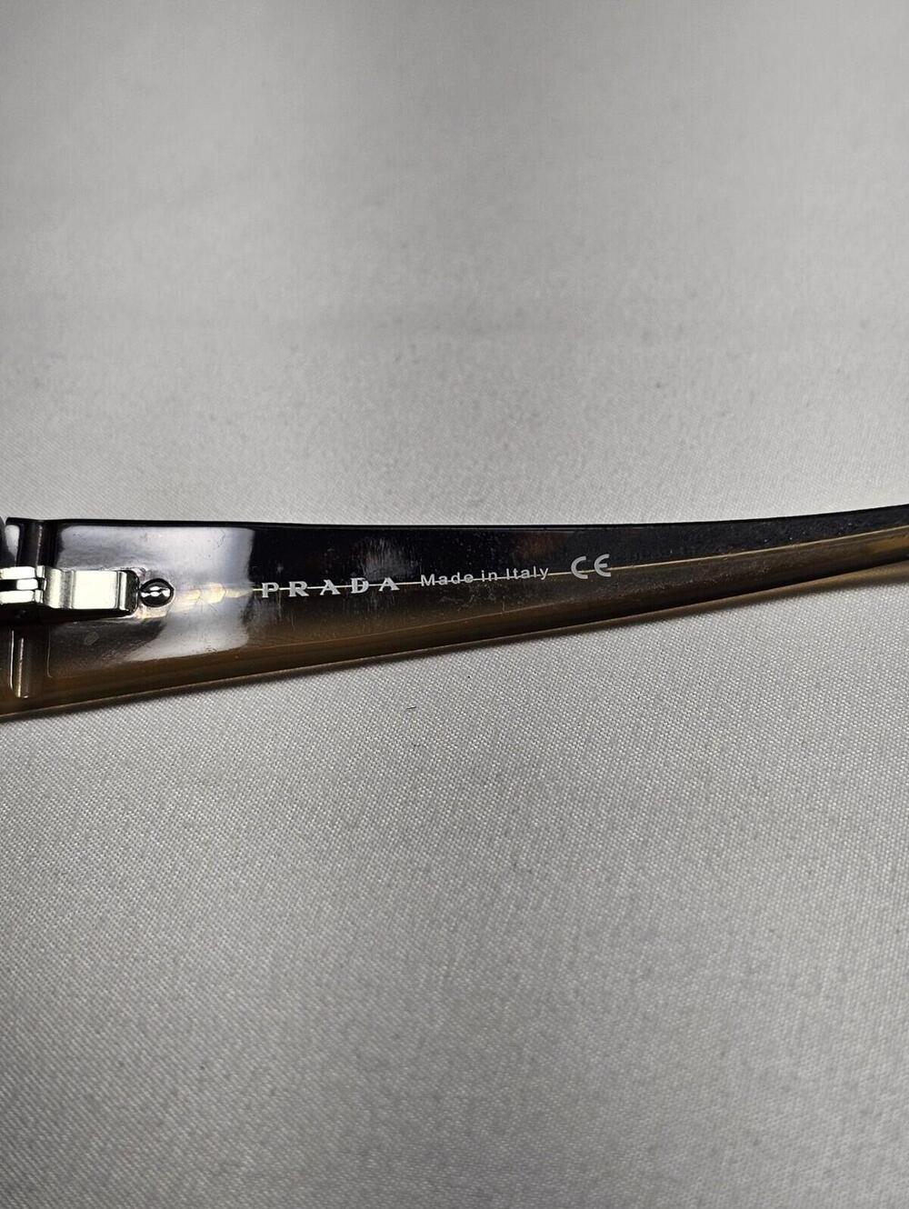 PRADA VPR16G Brown Havana Beige Eyeglasses Frames Only Italy 51-17-135 *read* - Picture 9 of 12
